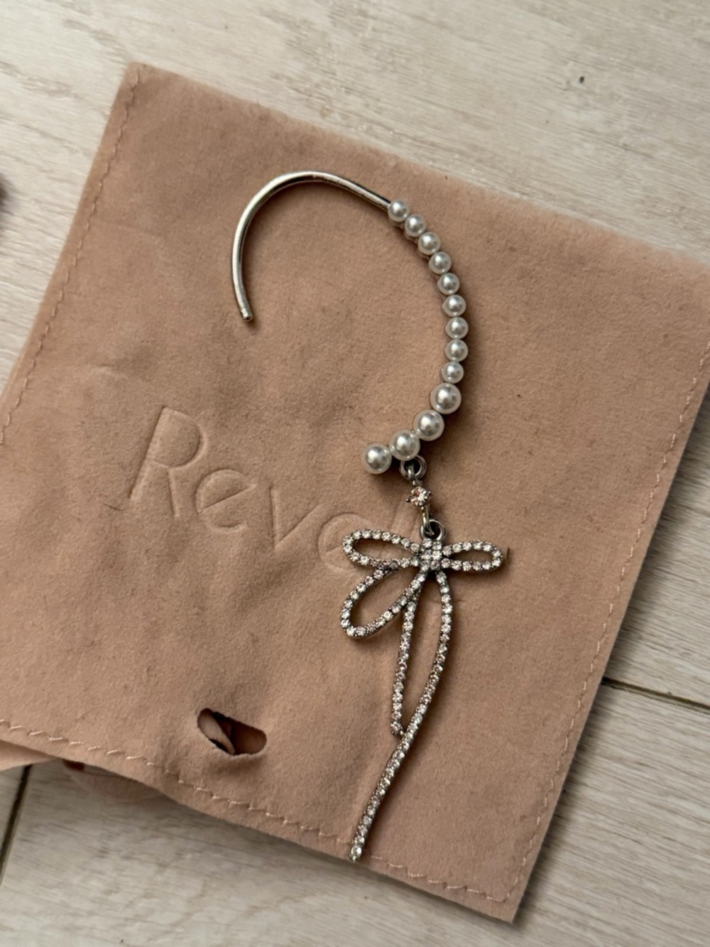 Pearl & Crystal Bow Dangle Single Earring